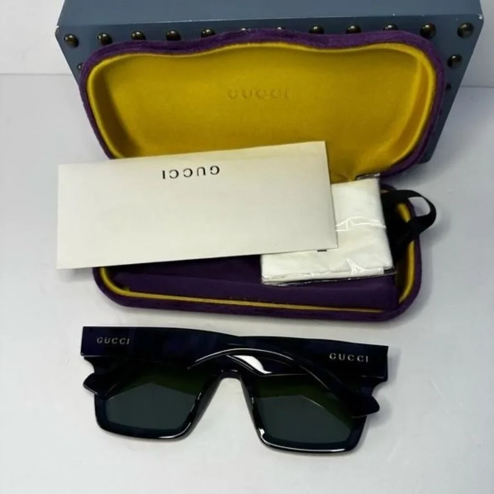 Gucci Men's GG0962Sm Acetate Rectangle Sunglasses